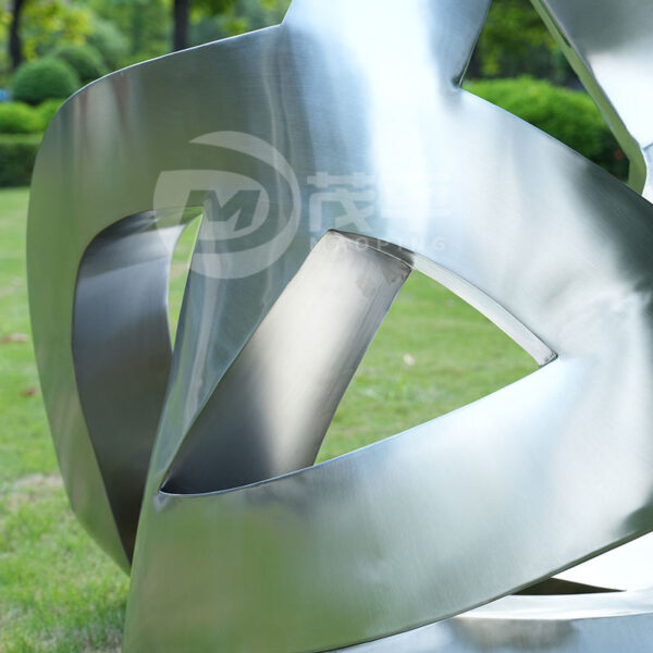 Abstract Metal Stainless Steel Sculpture - Image 2