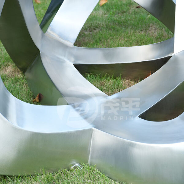 Abstract Metal Stainless Steel Sculpture - Image 3