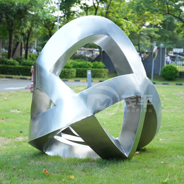 Abstract Metal Stainless Steel Sculpture - Image 5