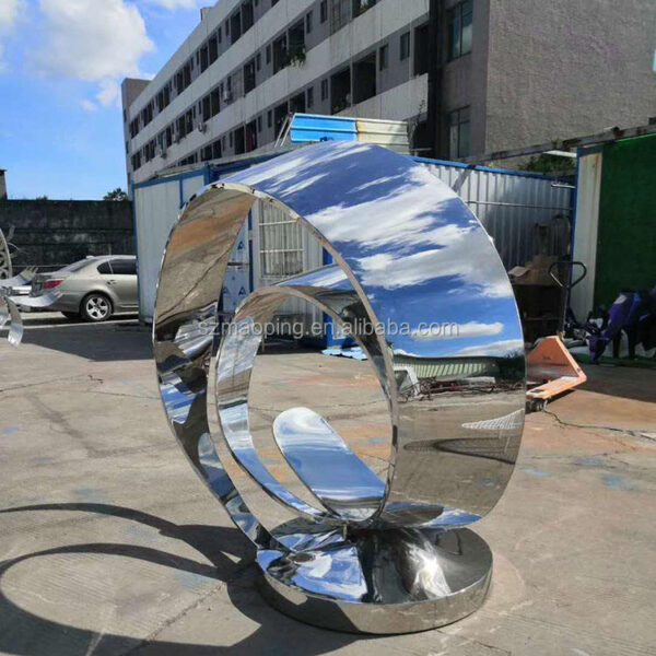 Modern Abstract Stainless Steel Sculpture - Image 4
