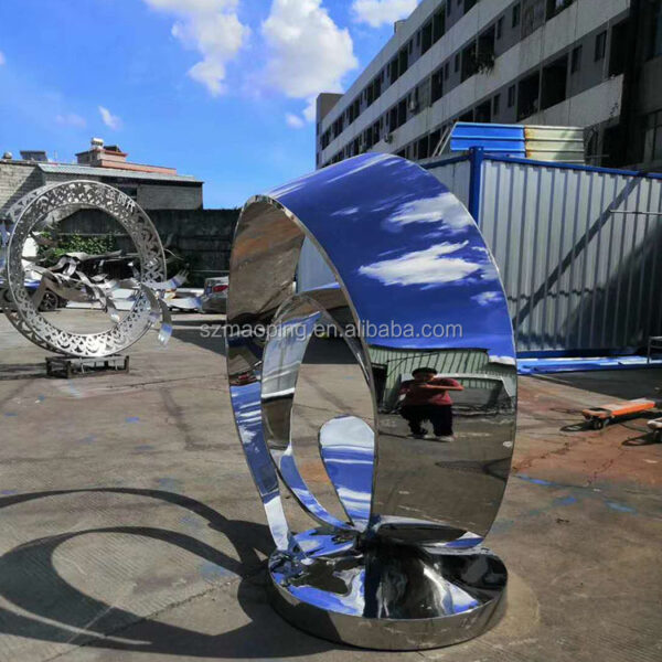 Modern Abstract Stainless Steel Sculpture - Image 2