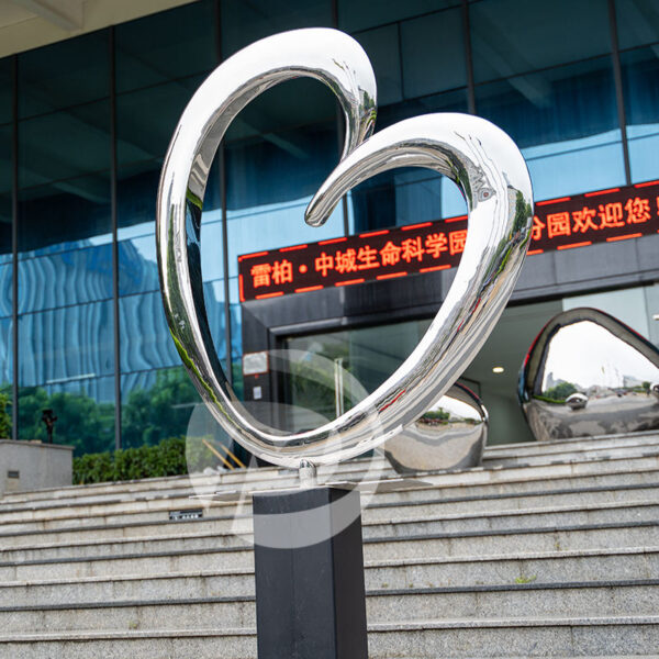 Abstract Love Stainless Steel Sculpture