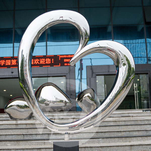 Abstract Love Stainless Steel Sculpture - Image 2