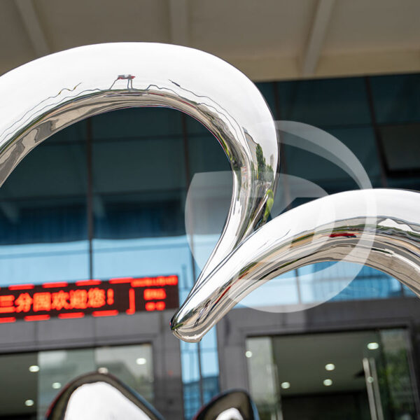 Abstract Love Stainless Steel Sculpture - Image 3