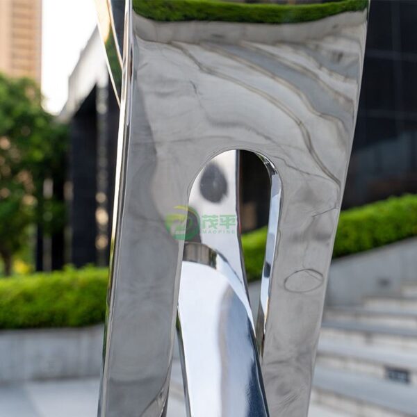 Abstract Tie Stainless Steel Sculpture - Image 2
