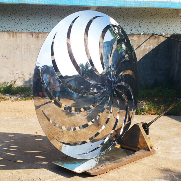 Abstract Whirlpool Stainless Steel Sculpture - Image 5