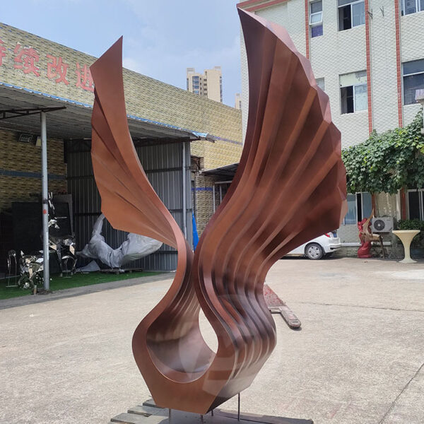 Angel Wings Stainless Steel Sculpture - Image 2