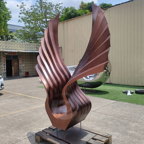 Angel Wings Stainless Steel Sculpture - Image 3