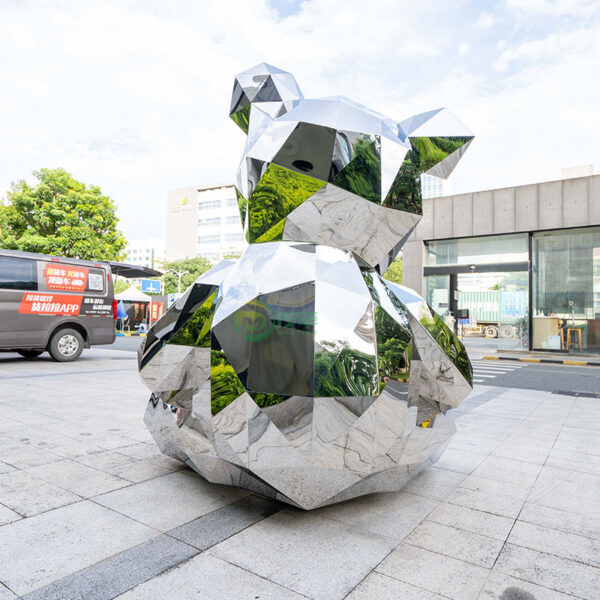 Bear Stainless Steel Sculpture - Image 3