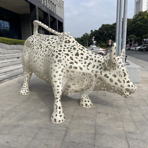 Bull Stainless Steel Sculpture - Image 2
