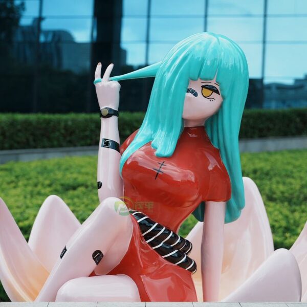Cartoon Girl Lotus Sculpture - Image 2