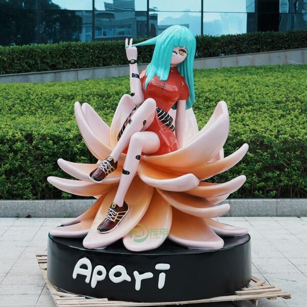 Cartoon Girl Lotus Sculpture
