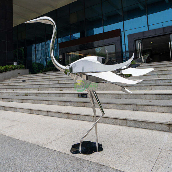 Crane Stainless Steel Sculpture - Image 2