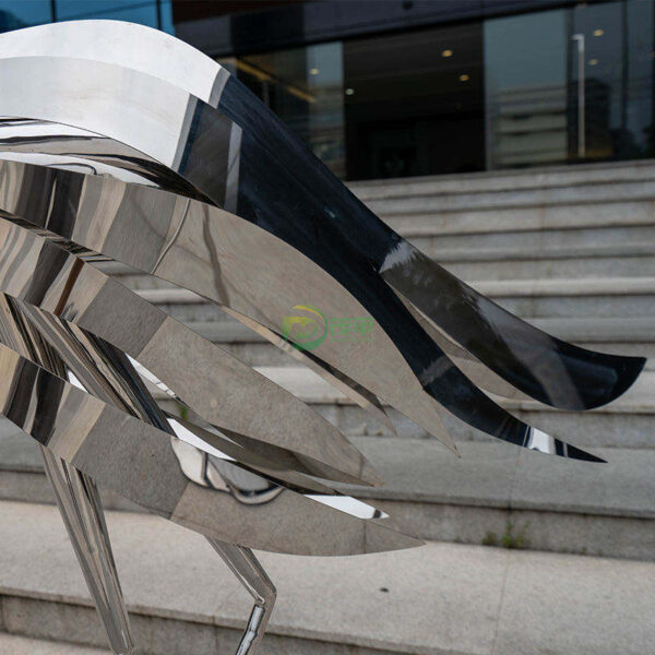 Crane Stainless Steel Sculpture - Image 4