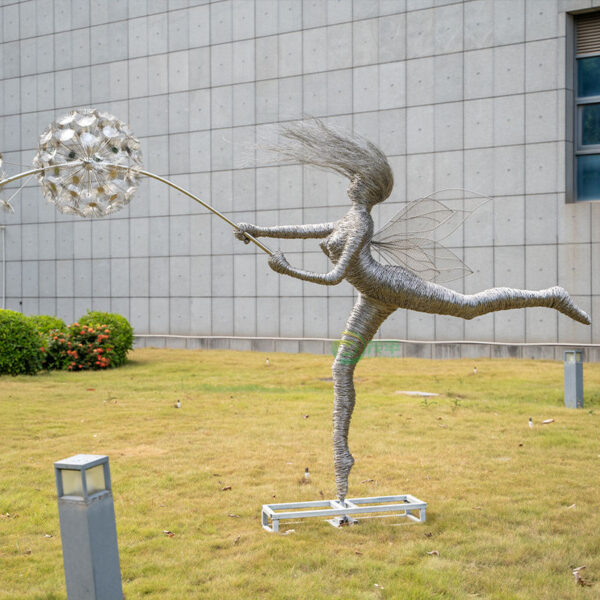 Dandelion Girl Stainless Steel Sculpture - Image 4