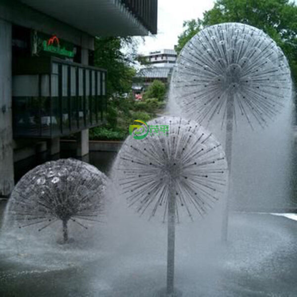 Dandelion  Fountain Stainless Steel Sculpture - Image 2