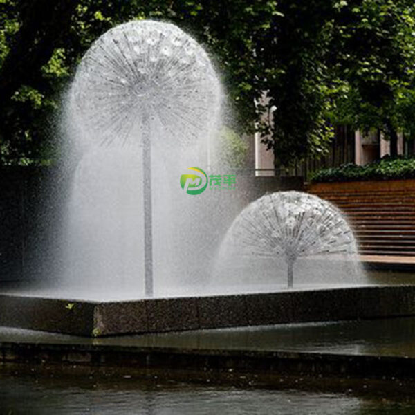 Dandelion  Fountain Stainless Steel Sculpture