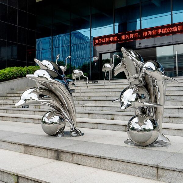 Dolphin Stainless Steel Sculpture