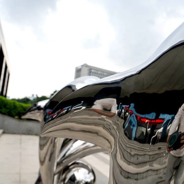 Dolphin Stainless Steel Sculpture - Image 2