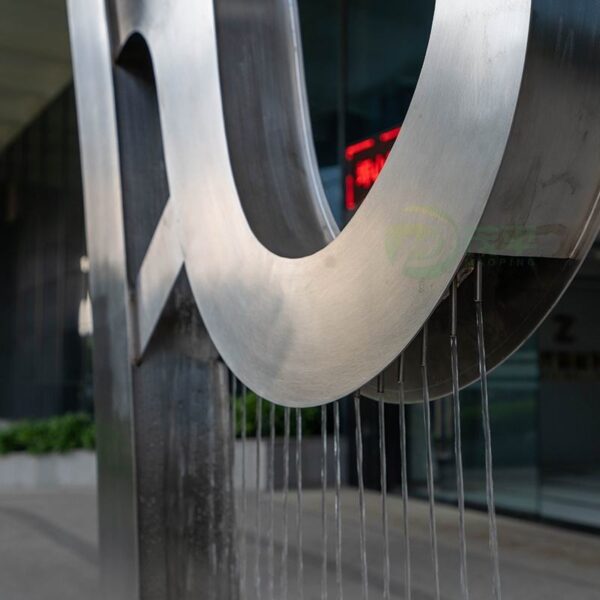Fountain Harp Stainless Steel Sculpture - Image 2