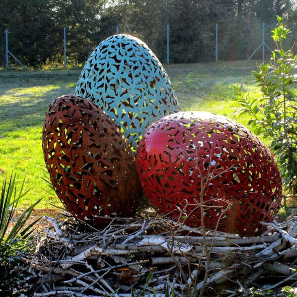 Hollow Egg Stainless Steel Sculpture - Image 3