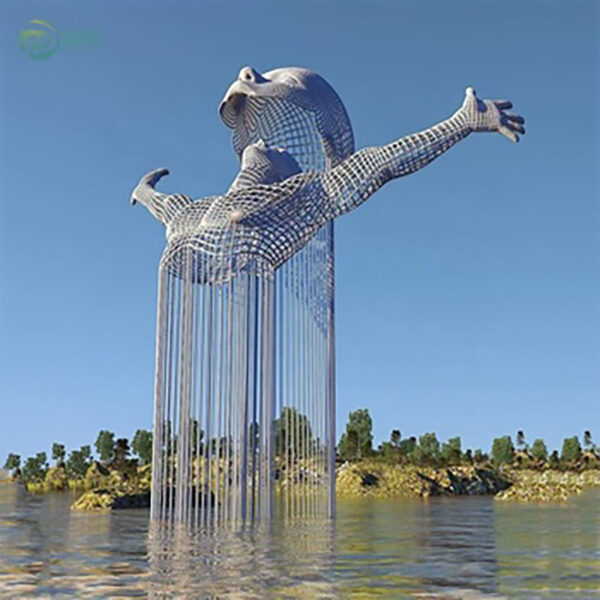 Hollow Figure Stainless Steel Sculpture - Image 2