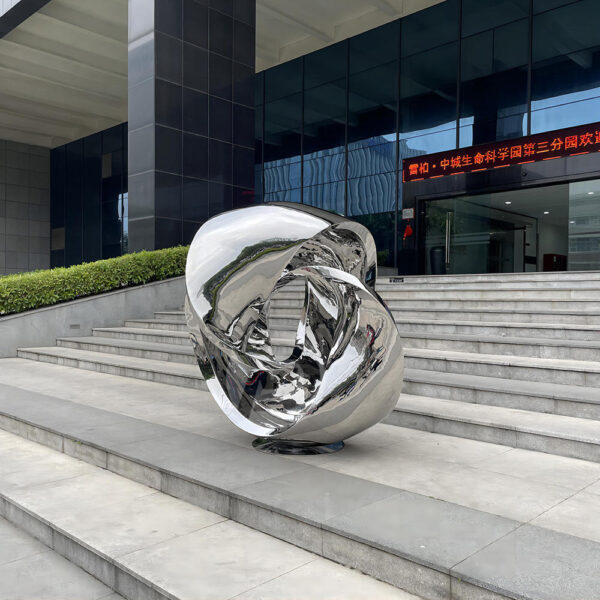 Large Abstract Stainless Steel Sculpture - Image 6