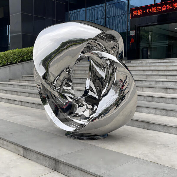 Large Abstract Stainless Steel Sculpture - Image 2