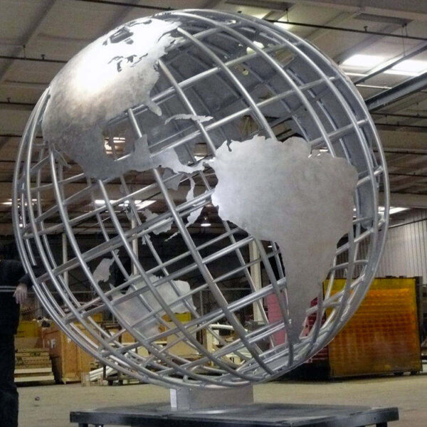 Large Earth Stainless Steel Sculpture - Image 2