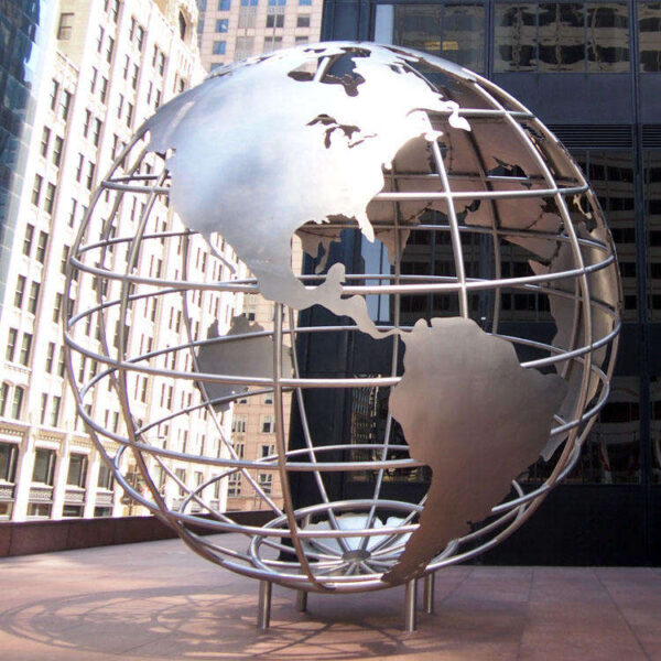 Large Earth Stainless Steel Sculpture - Image 3