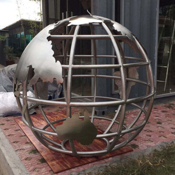 Large Earth Stainless Steel Sculpture - Image 4