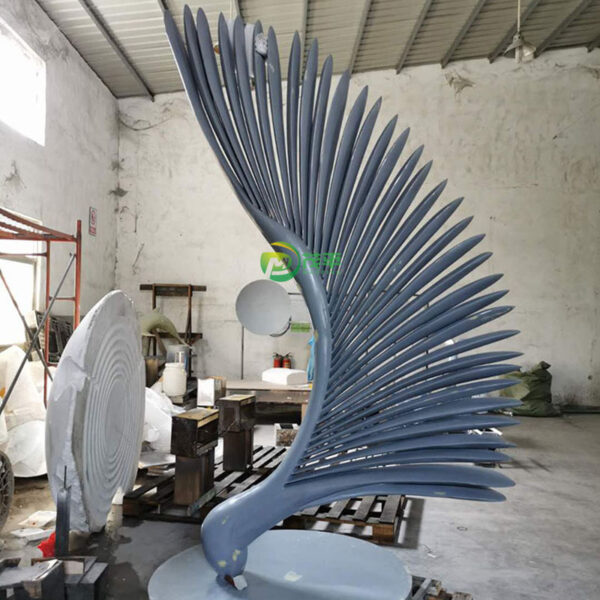 Large Wing Stainless Steel Sculpture - Image 4
