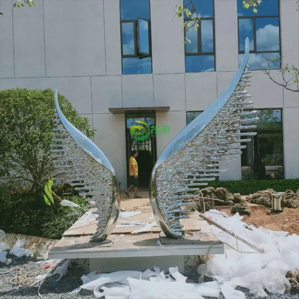 Large Wing Stainless Steel Sculpture - Image 2