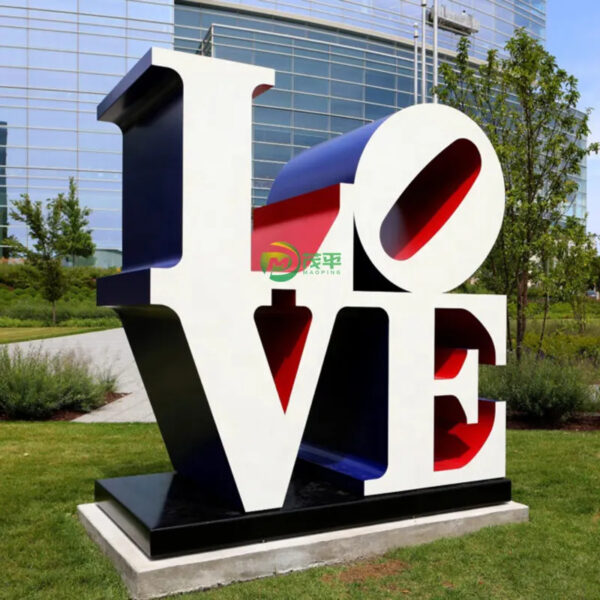 Letter Love Stainless Steel Sculpture - Image 3