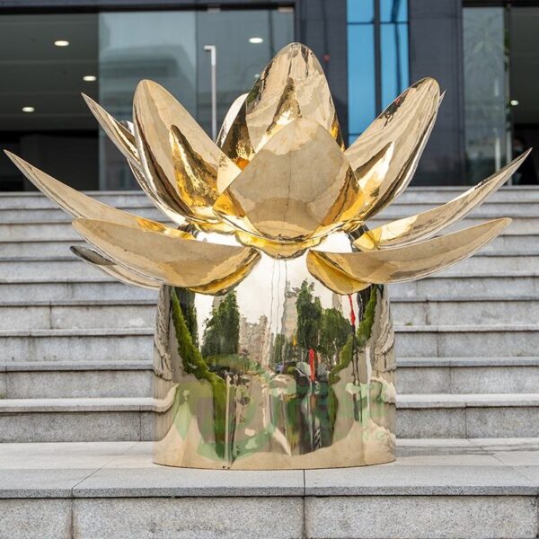 Lotus Stainless Steel Sculpture - Image 2