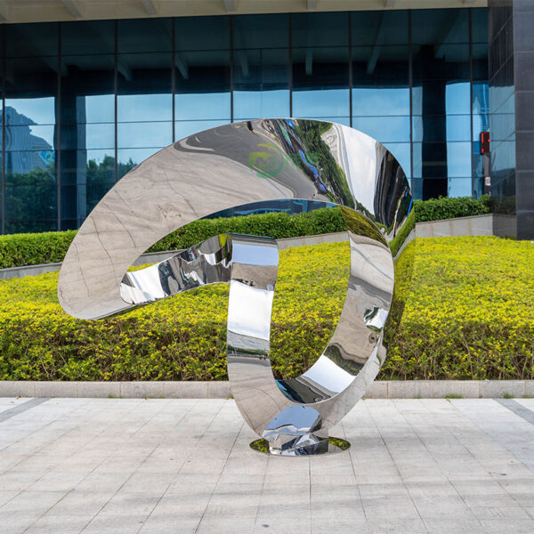 Mirror Bend Stainless Steel Sculpture Metal Luxurious Custom