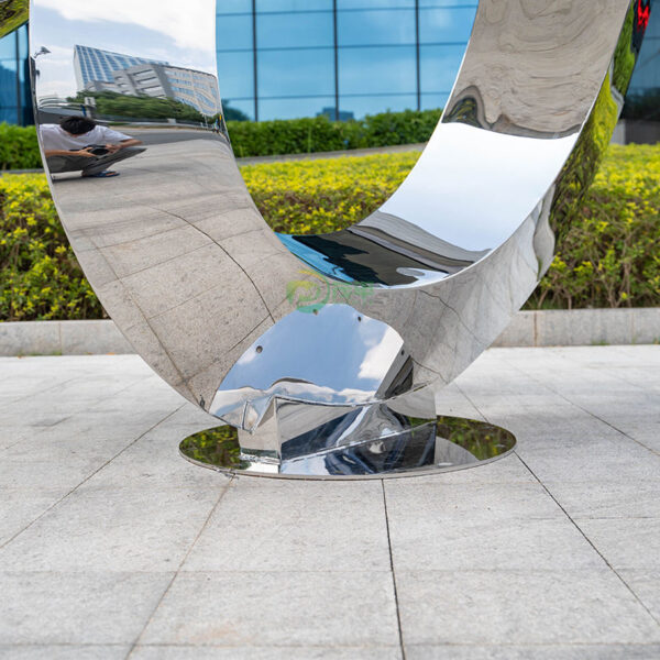 Mirror Bend Stainless Steel Sculpture Metal Luxurious Custom - Image 4