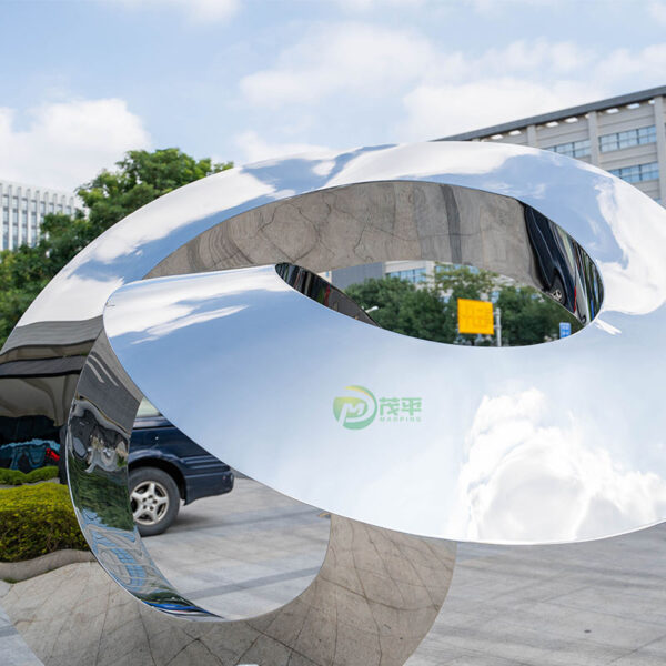 Mirror Bend Stainless Steel Sculpture Metal Luxurious Custom - Image 2