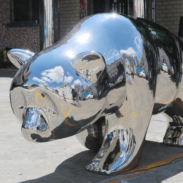 Panda Stainless Steel Sculpture