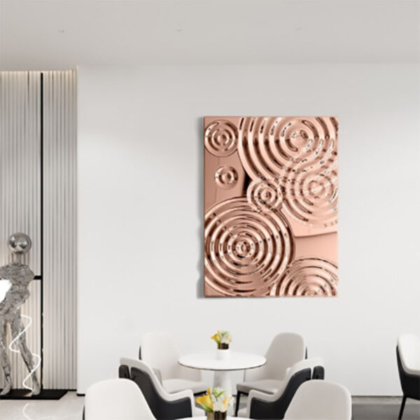 Square Corrugated Wall Stainless Steel Sculpture - Image 5