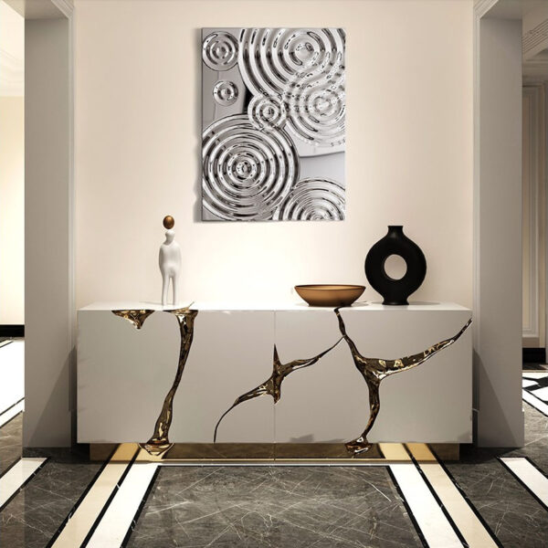 Square Corrugated Wall Stainless Steel Sculpture