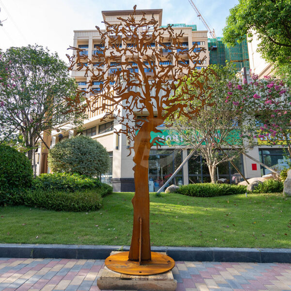 Tree Corten Steel Sculpture - Image 2