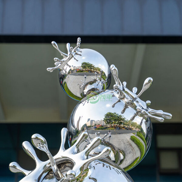 Water Drop Stainless Steel Sculpture - Image 5