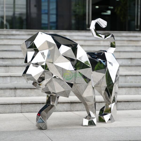 Lion Stainless Steel Sculpture - Image 2