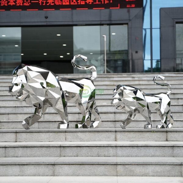 Lion Stainless Steel Sculpture - Image 3