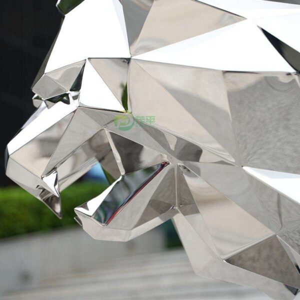 Lion Stainless Steel Sculpture - Image 4