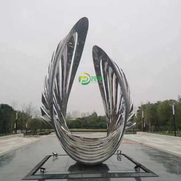 Abstract Wing Metal Sculpture - Image 2