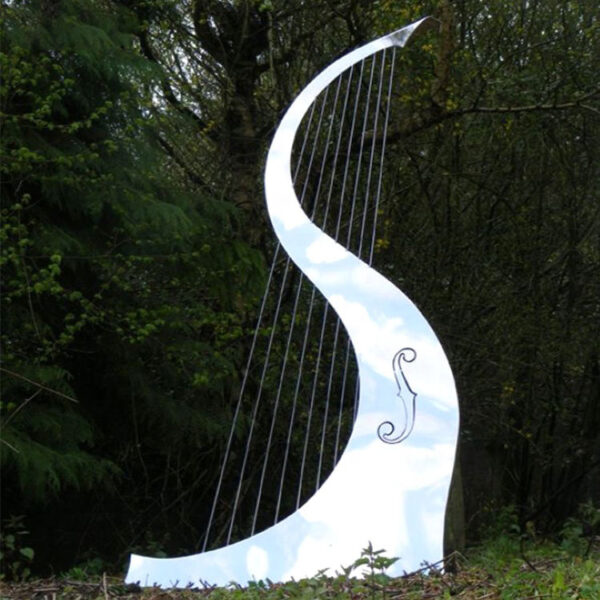 Abstract Cello Stainless Steel Sculpture