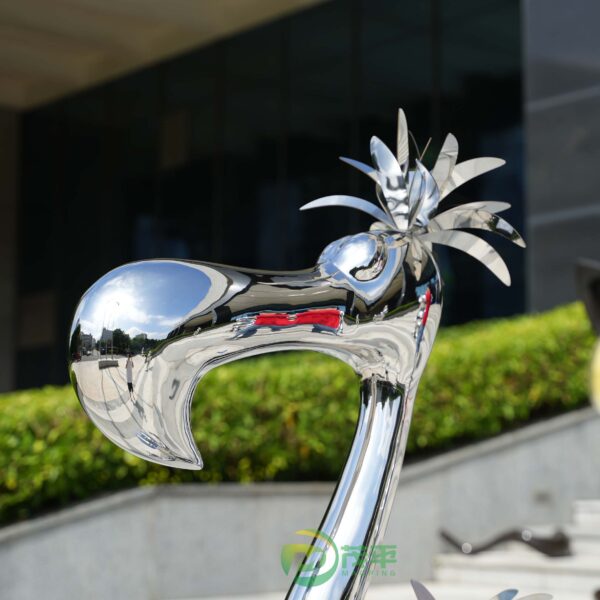 Cartoon Bird Stainless Steel Sculpture - Image 4