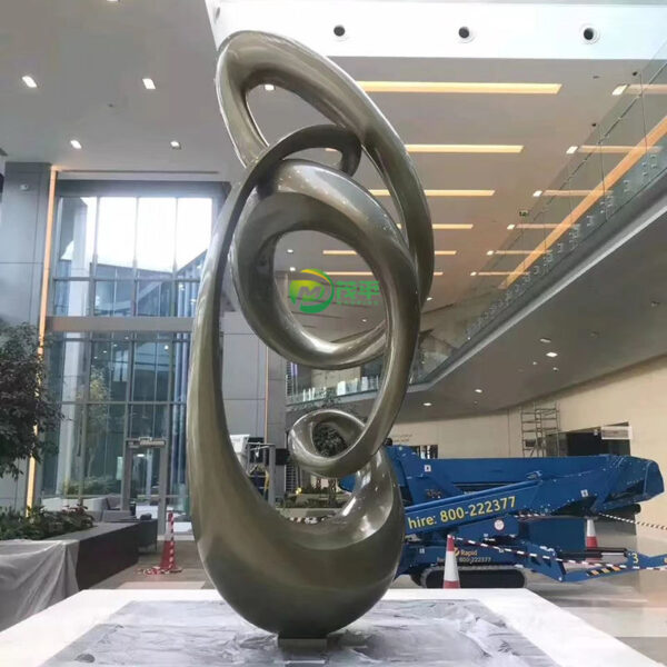 Curved Abstract Stainless Steel Sculpture - Image 4